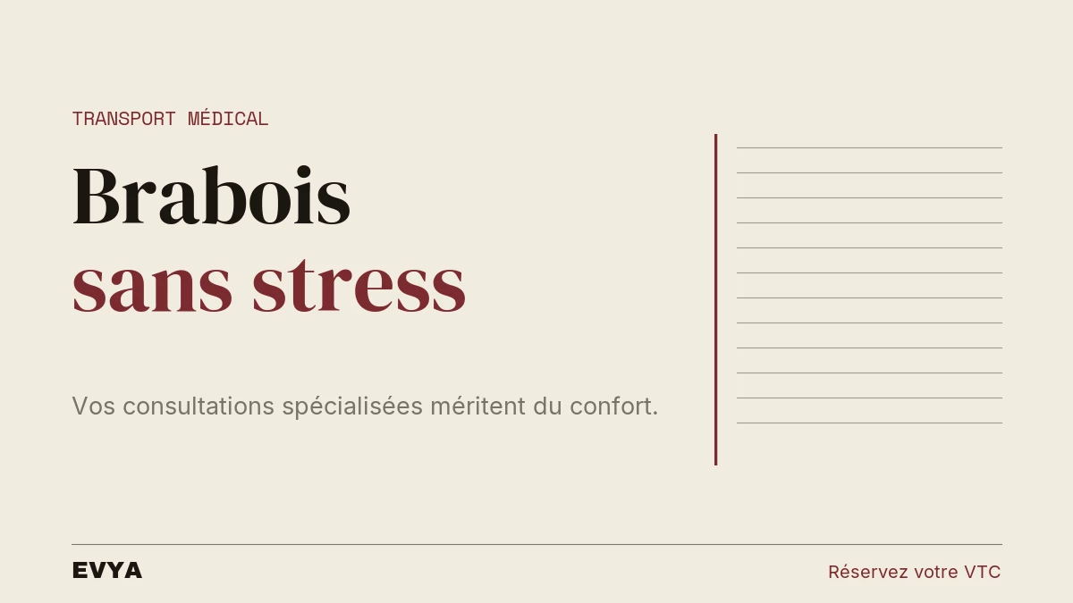 Visuel éditorial VTC EVYA Nancy : accompagnement médical Brabois, trajet assis confortable sans stress