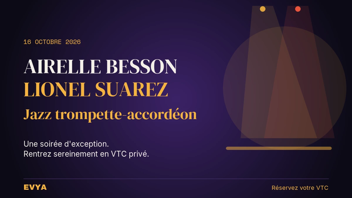 Affiche concert jazz Airelle Besson Lionel Suarez Théâtre Manufacture Nancy 16 octobre 2026 – VTC EVYA
