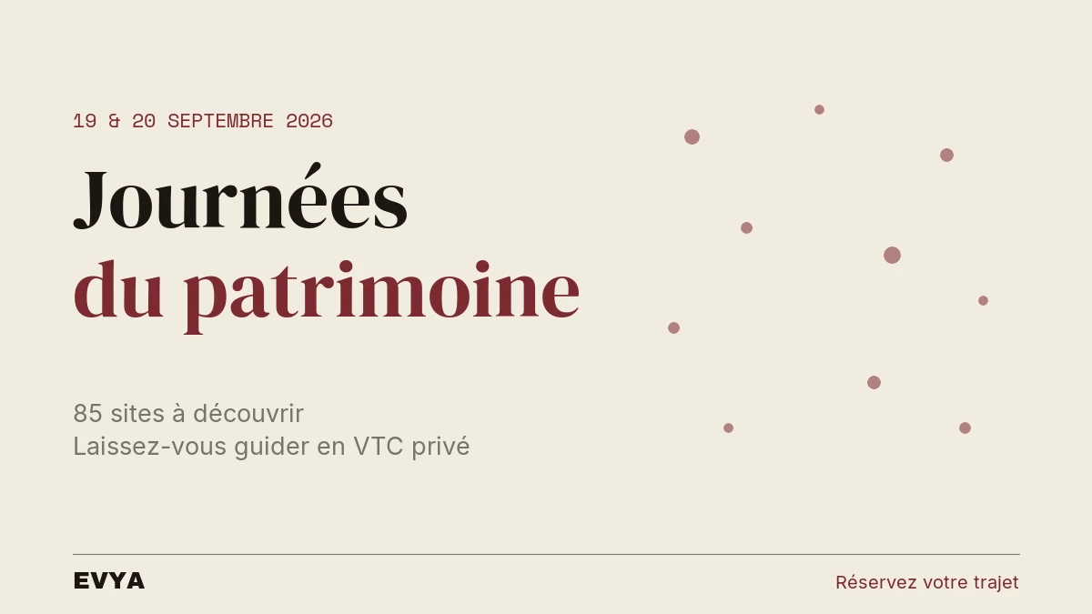Affiche des Journées européennes du patrimoine à Nancy 19-20 septembre 2026 avec EVYA VTC privé haut de gamme