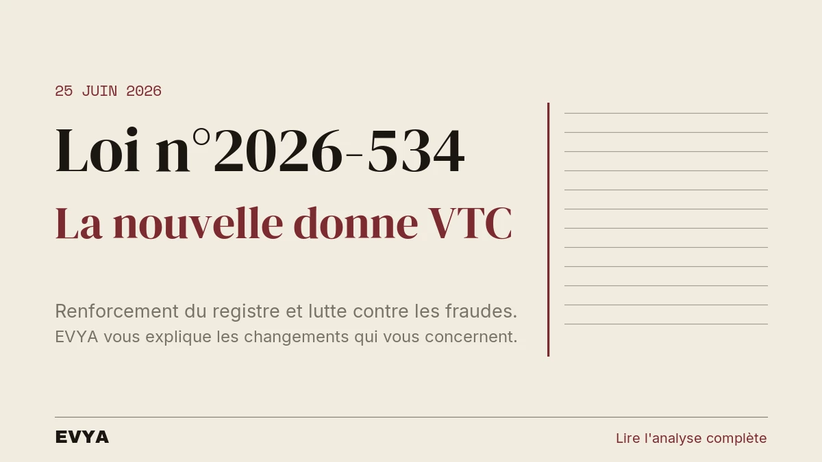 Article de presse sur la loi 2026-534 réglementant les VTC en Lorraine, EVYA Nancy