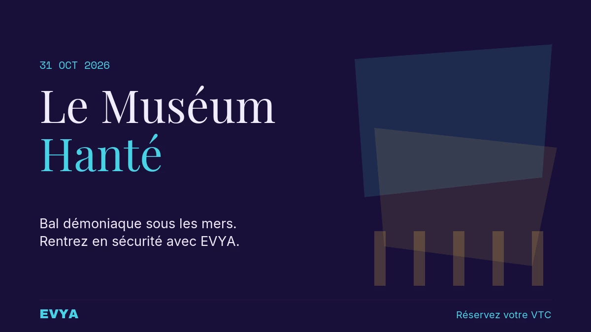 Affiche événement Halloween au Muséum-Aquarium Nancy 31 octobre - VTC EVYA haut de gamme