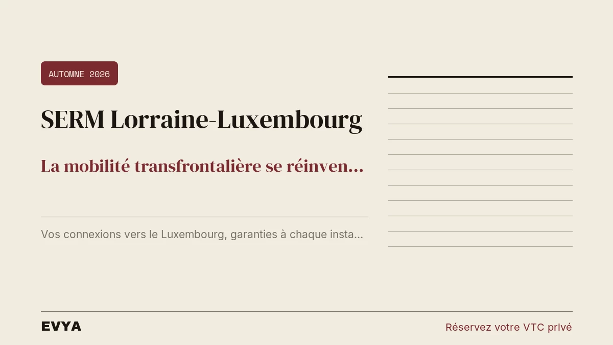 Brève SERM Lorraine-Luxembourg 2026 : nouvelle mobilité transfrontalière, VTC EVYA Nancy pour trajets frontaliers