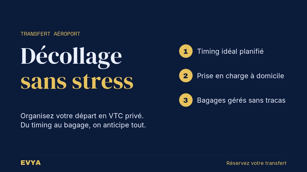 Visuel guide transfert aéroport Metz-Nancy-Lorraine en VTC EVYA : conseils timing et bagages, prise en charge à domicile sans stress