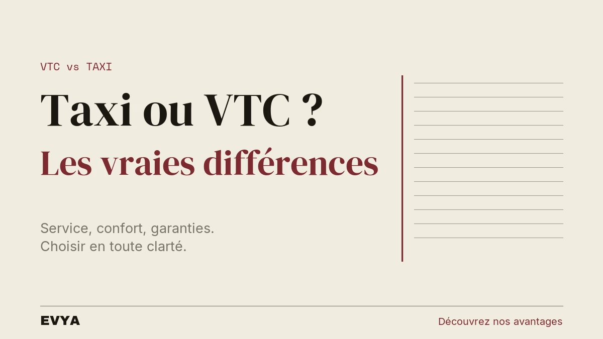 Comparaison VTC et taxi à Nancy : guide éditorial sur les différences de service et qualité avec EVYA